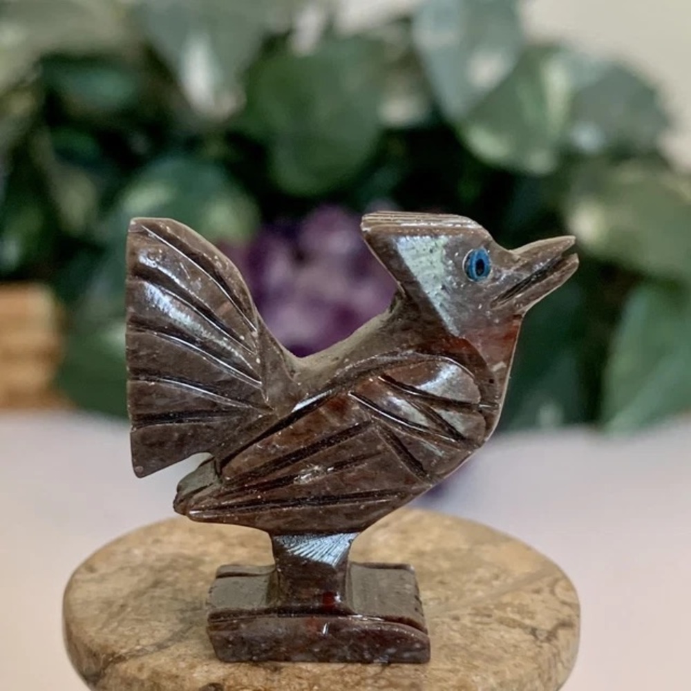 Soapstone Carved Roadrunner Figurine Miniature Bird Stone Animal Carving 1.4” - Picture 12 of 12